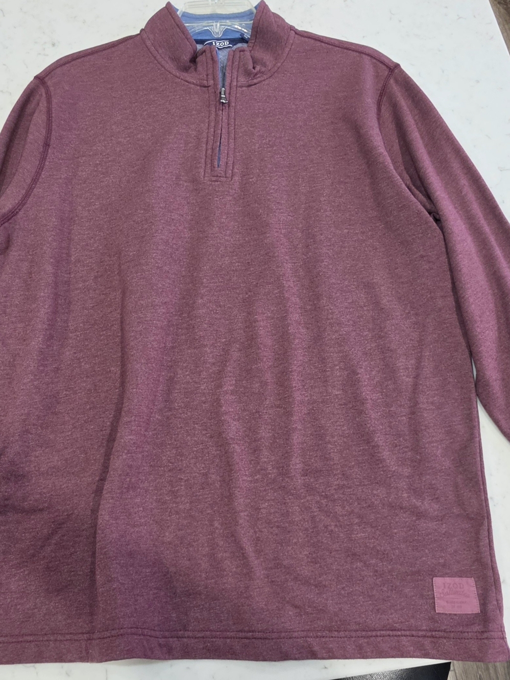 Izod Men’s Maroon Half-Zip Pullover Sweater